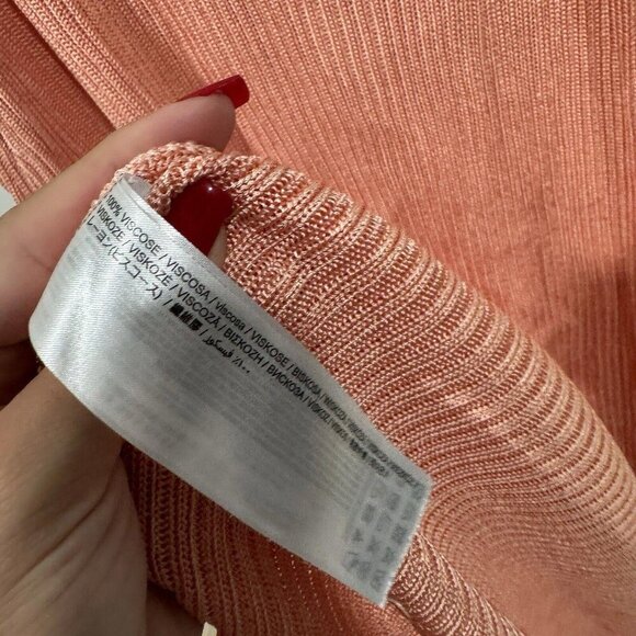 MNG Mango Womens Orange Green Skirt Size Medium M Summer Viscose Slit Knit‎ - Picture 7 of 10